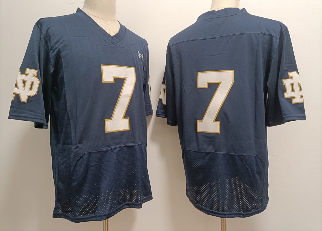 Men Norte Dame Fighting Irish #7 No Name Blue Elite 2025 NCAA Jersey style 1->ncaa teams->NCAA Jersey